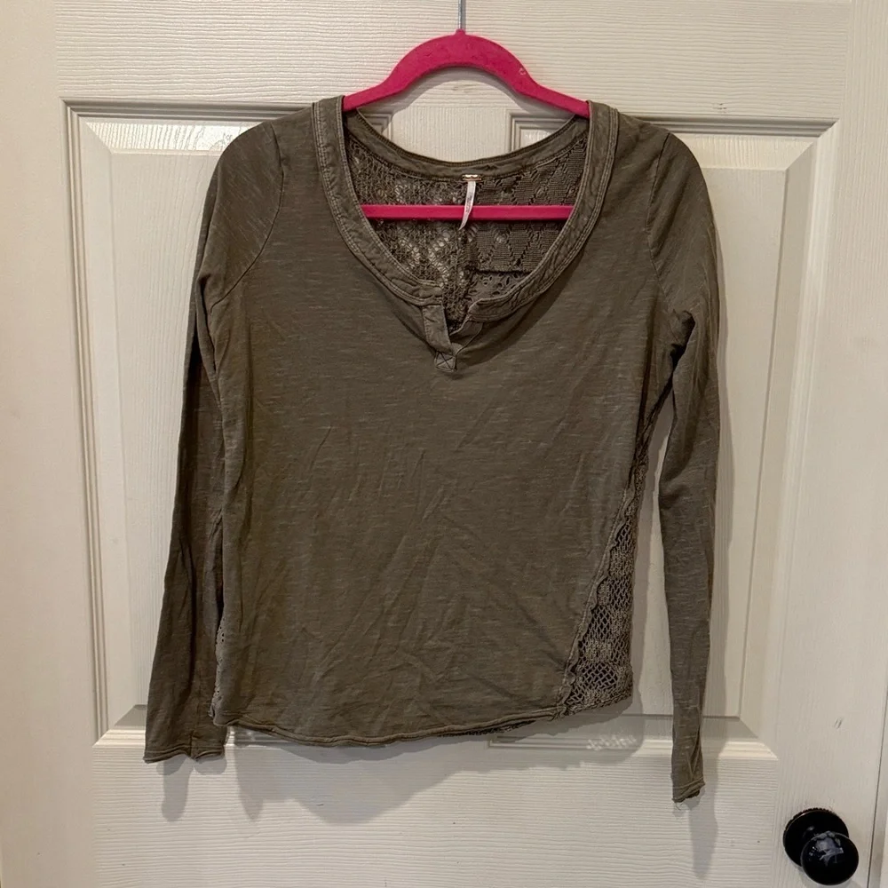 Free People Patches of Lace crochet back top, small